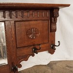 Антикварная настенная вешалка с зеркальной вставкой 1900-х гг. 