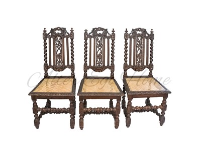 Старинный комплект французских стульев (6 шт.) с резными спинками