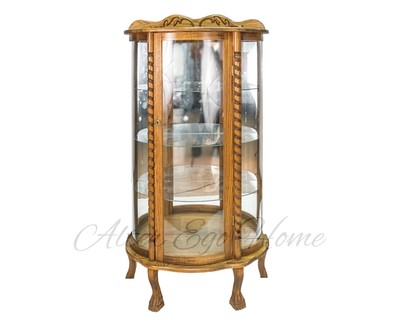 Антикварная полукруглая витрина из Бельгии