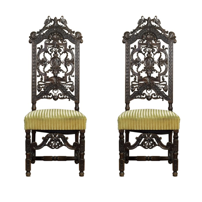 Комплект из двух антикварных стульев XIX века