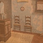 Антикварное панно в дубовой раме 1940-х гг. 