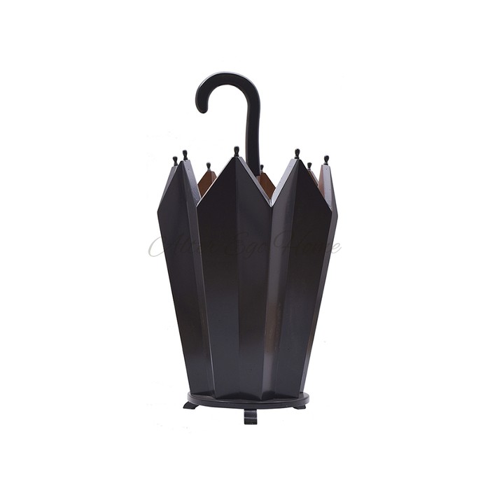 Черная подставка для зонтиков из массива вишни