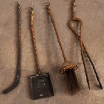 Антикварный набор для камина из латуни 1890-х гг.