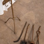 Антикварный набор для камина из латуни 1890-х гг.