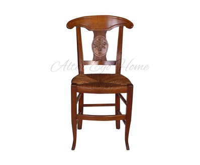 Антикварные французские стулья из ореха с плетеным сидением (комплект 4 шт)