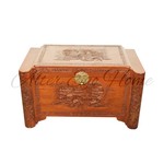 Антикварный китайский сундук с резными композициями 1910-х гг. 