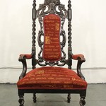 Антикварное кресло тронного типа резного темного ореха 1850-х гг. 