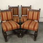 Комплект антикварных стульев с пышными сиденьями 1910-х гг. 