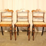 Комплект из 3-х антикварных палисандровых стульев с интарсией 1820-х гг. 
