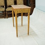 Старинный золоченый консольный стол с мраморной столешницей 1850-х гг.