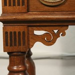 Антикварный шкаф с арочным резным убранством на высоких ножках 1860-х гг.  