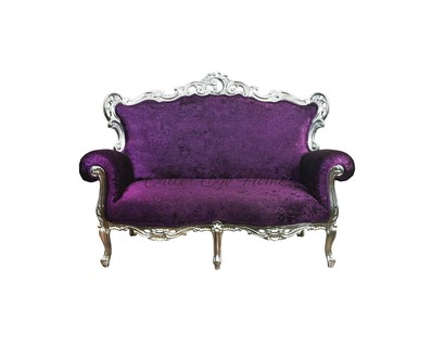 Двухместный фиолетовый диван из массива бука