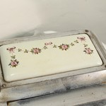 Антикварный эмалированный зольник с цветочным орнаментом 1900-х гг. 