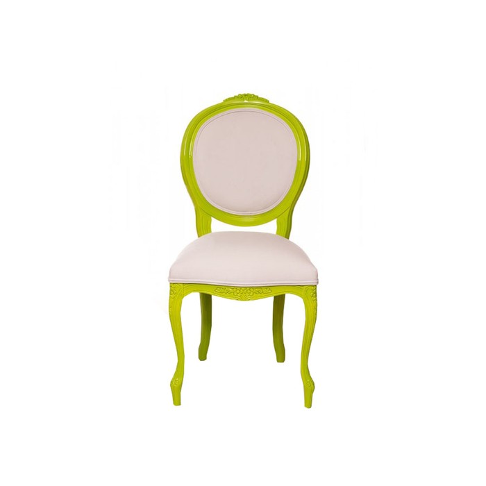 Классический стул с каркасом кислотного цвета