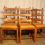 Комплект из 6-ти стульев светлого дуба со сквозными спинками 1940-х гг. 