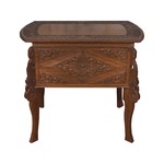 Антикварный индийский столик для рукоделия из дерева тика