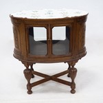 Антикварный чайный столик-тумба со стеклянными дверцами 1900-х гг.