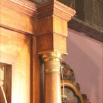 Антикварный книжный шкаф красного дерева 1800-х гг. 