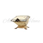 Антикварный эмалированный зольник с цветочным орнаментом 1900-х гг. 