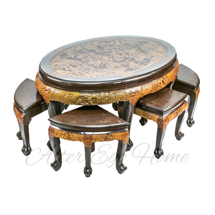 Антикварный китайский комплект мебели для чайной церемонии