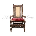 Антикварное дубовое кресло с ротанговой спинкой 1860-х гг. 