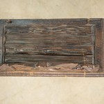 Антикварный шкафчик с резными композициями 1850-х гг.