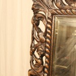 Антикварное зеркало в резной раме тёмного ореха 1880-х гг. 