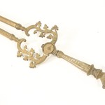 Комплект антикварных таганов и каминных аксессуаров из латуни 1870-х гг. 