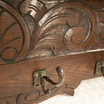 Антикварная настенная вешалка из дуба 1880-х гг. 