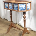 Антикварная жардиньерка с керамическим декором 1860-х гг. 