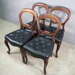 Комплект из четырех антикварных стульев красного дерева 1870-х. гг.