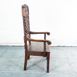 Антикварный дубовый стул с высокой спинкой 1880-х гг.