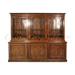 Антикварный книжный шкаф с арочным декором 1860-х гг. 