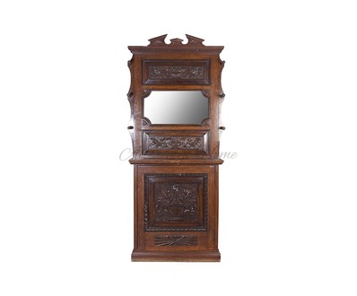 Вешалка с зеркалом и тумбочкой конца 19 века