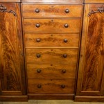 Антикварный шкаф из махагони с накладками растительного орнамента 1840-х гг. 