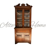 Антикварный книжный шкаф с разомкнутым фронтоном 1880-х гг. 