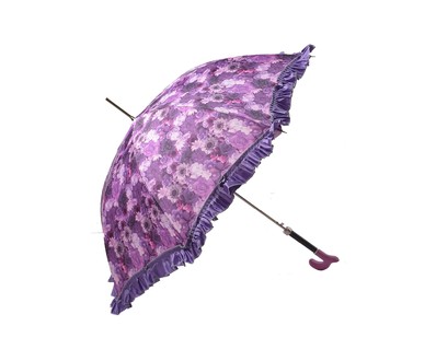 Женский зонт-трость с рюшами 