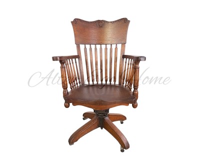 Антикварное английское кресло с вращающейся осью 1900-х гг.