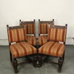 Комплект антикварных стульев с пышными сиденьями 1910-х гг. 