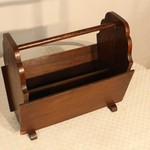 Антикварная дубовая газетница 1960-х гг.