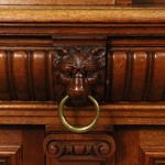 Антикварный немецкий буфет с раскрепованным фасадом и арочной нишей 1870-х гг. 