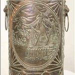 Антикварная подставка для зонтов из латуни 1880-х гг. 