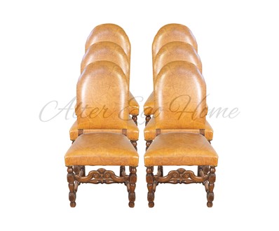 Комплект из шести антикварных стульев с резными ножками 1930-х гг.