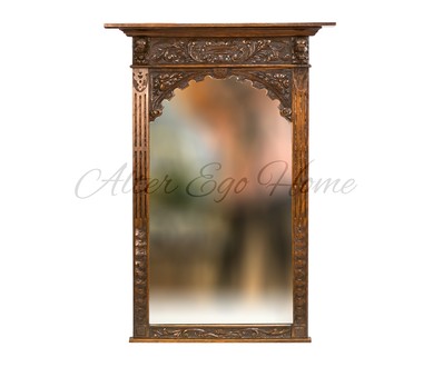 Антикварное голландское зеркало в дубовой раме