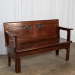 Антикварная скамья из махагони 1900-х гг. 