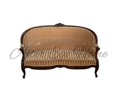 Антикварный диван со спинкой корзина 1850-х гг. 