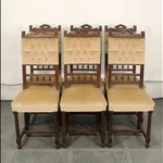 Комплект антикварных стульев с резной балюстрадой 1880-х гг.