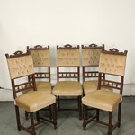 Комплект антикварных стульев с резной балюстрадой 1880-х гг.