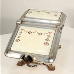 Антикварный эмалированный зольник с цветочным орнаментом 1900-х гг. 