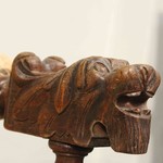 Антикварное кресло с резным щитковым навершием 1850-х гг. 